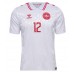 Denmark Kasper Dolberg #12 Replica Away Shirt Euro 2024 Short Sleeve